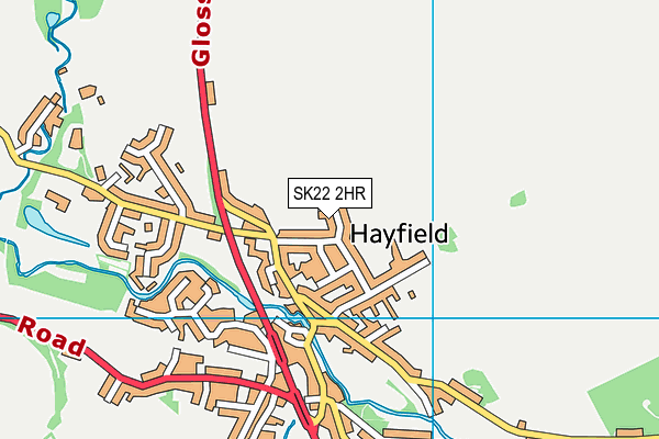 SK22 2HR map - OS VectorMap District (Ordnance Survey)