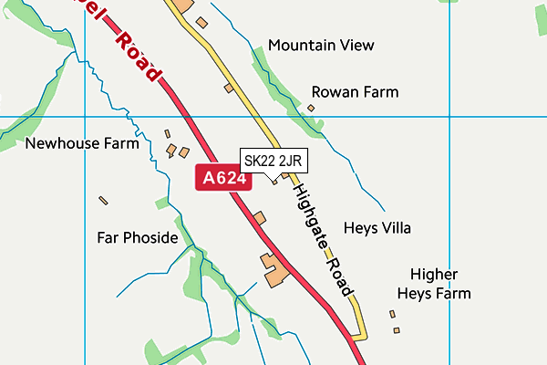 SK22 2JR map - OS VectorMap District (Ordnance Survey) SK22 2JR map - OS VectorMap District (Ordnance Survey)