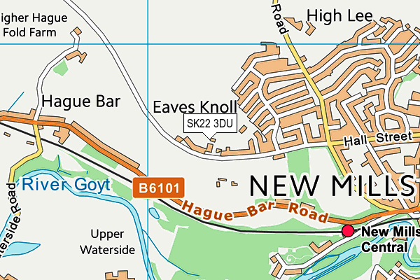 SK22 3DU map - OS VectorMap District (Ordnance Survey)