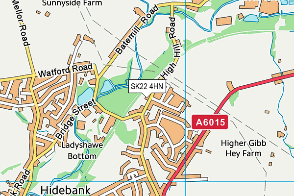 SK22 4HN map - OS VectorMap District (Ordnance Survey)