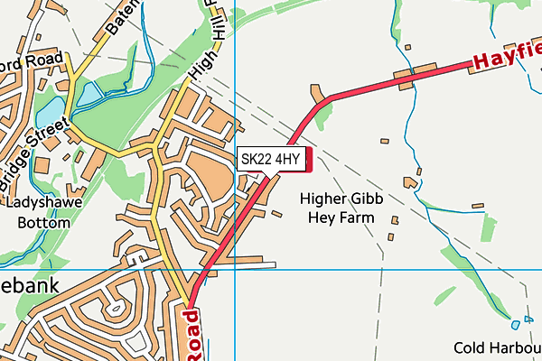 SK22 4HY map - OS VectorMap District (Ordnance Survey)
