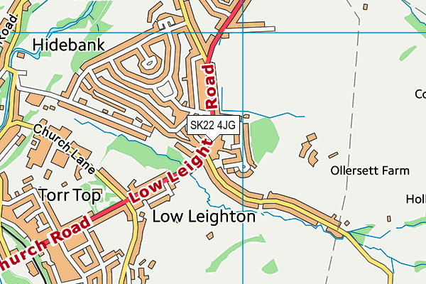 SK22 4JG map - OS VectorMap District (Ordnance Survey)