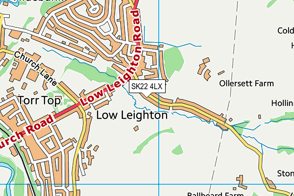 SK22 4LX map - OS VectorMap District (Ordnance Survey)
