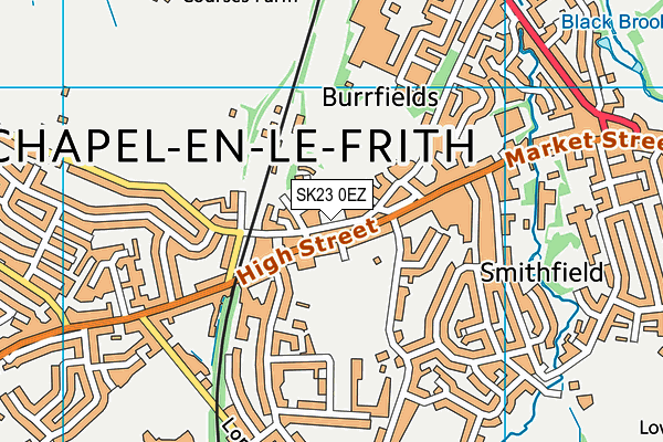 SK23 0EZ map - OS VectorMap District (Ordnance Survey)
