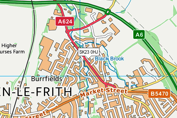 SK23 0HJ map - OS VectorMap District (Ordnance Survey)