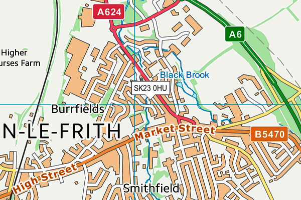 SK23 0HU map - OS VectorMap District (Ordnance Survey)