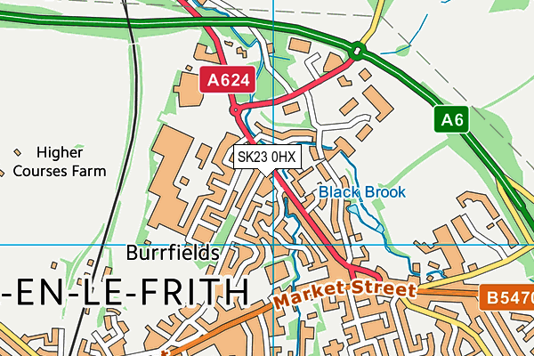 SK23 0HX map - OS VectorMap District (Ordnance Survey) SK23 0HX map - OS VectorMap District (Ordnance Survey)