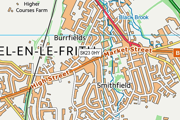 SK23 0HY map - OS VectorMap District (Ordnance Survey)