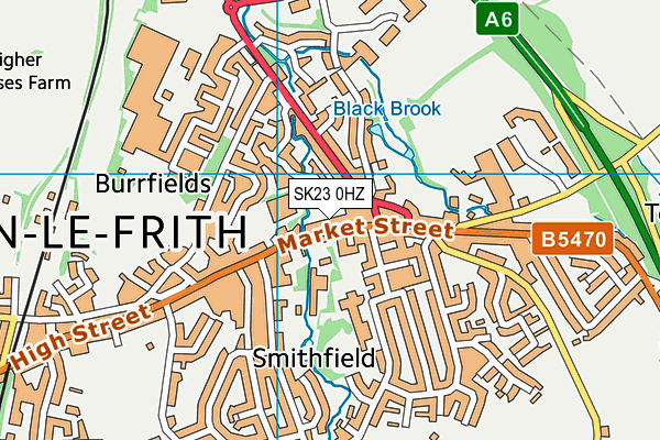 SK23 0HZ map - OS VectorMap District (Ordnance Survey)
