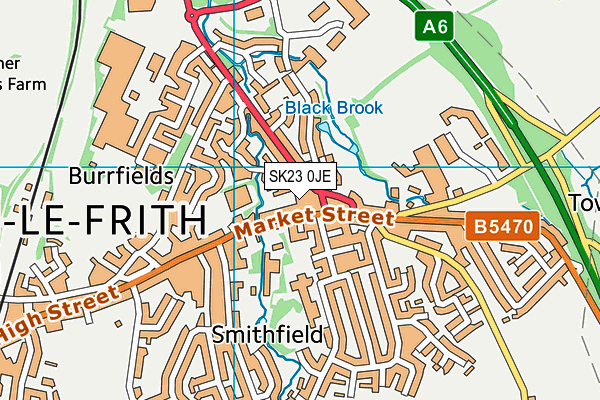 SK23 0JE map - OS VectorMap District (Ordnance Survey)