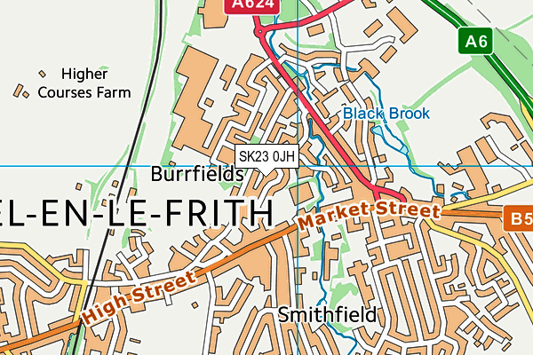 SK23 0JH map - OS VectorMap District (Ordnance Survey)