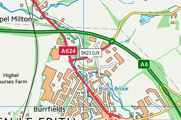 SK23 0JX map - OS VectorMap District (Ordnance Survey) SK23 0JX map - OS VectorMap District (Ordnance Survey)