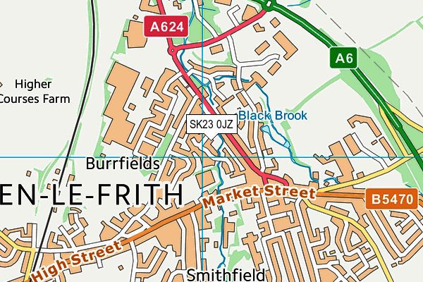 SK23 0JZ map - OS VectorMap District (Ordnance Survey)