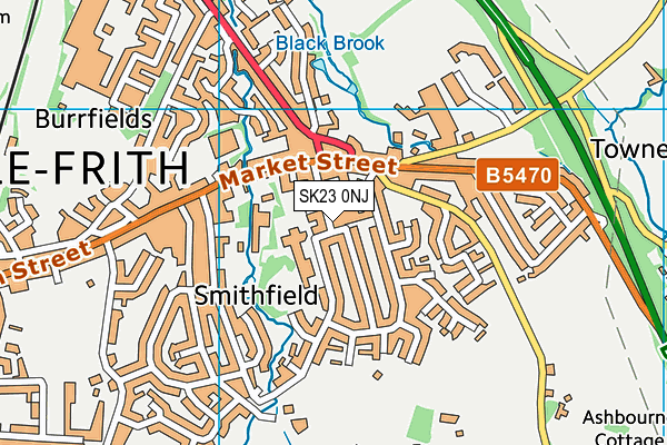 SK23 0NJ map - OS VectorMap District (Ordnance Survey) SK23 0NJ map - OS VectorMap District (Ordnance Survey)