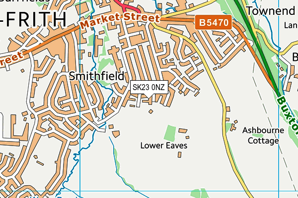 SK23 0NZ map - OS VectorMap District (Ordnance Survey)