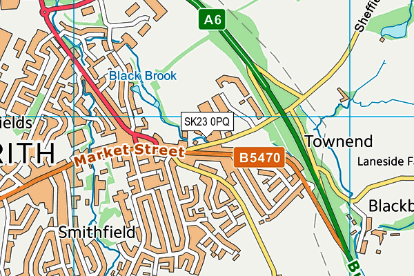 SK23 0PQ map - OS VectorMap District (Ordnance Survey)