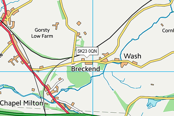 SK23 0QN map - OS VectorMap District (Ordnance Survey) SK23 0QN map - OS VectorMap District (Ordnance Survey)