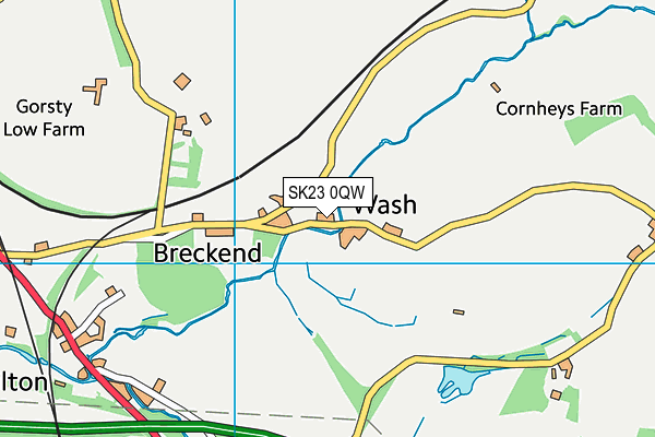 SK23 0QW map - OS VectorMap District (Ordnance Survey) SK23 0QW map - OS VectorMap District (Ordnance Survey)
