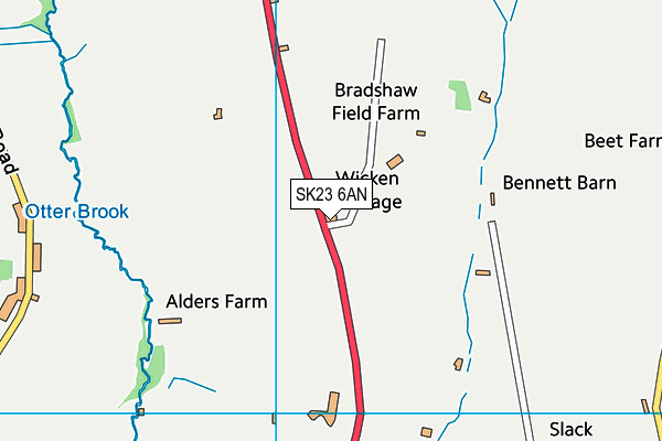 SK23 6AN map - OS VectorMap District (Ordnance Survey)