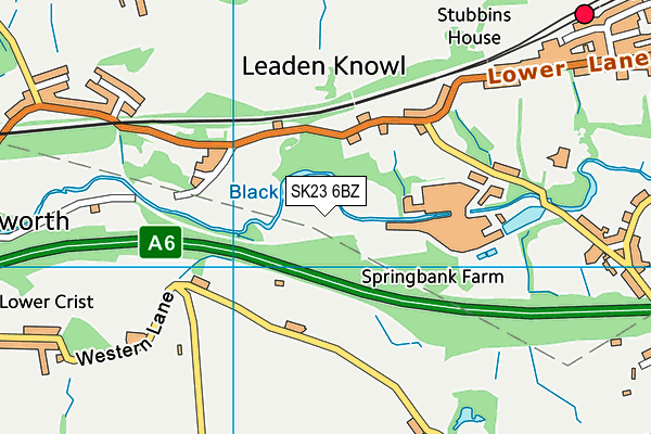 SK23 6BZ map - OS VectorMap District (Ordnance Survey)