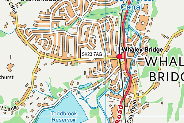 SK23 7AG map - OS VectorMap District (Ordnance Survey)