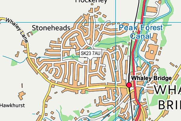 SK23 7AU map - OS VectorMap District (Ordnance Survey)
