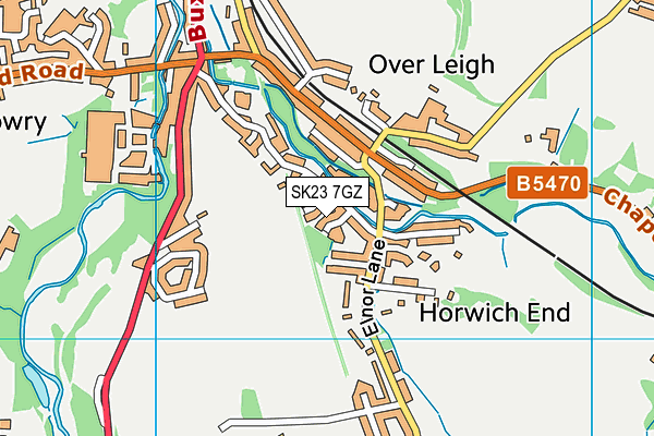 SK23 7GZ map - OS VectorMap District (Ordnance Survey) SK23 7GZ map - OS VectorMap District (Ordnance Survey)