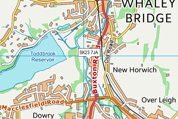 SK23 7JA map - OS VectorMap District (Ordnance Survey) SK23 7JA map - OS VectorMap District (Ordnance Survey)