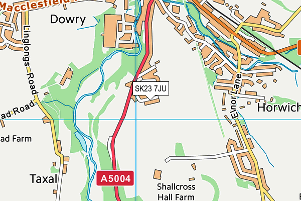 SK23 7JU map - OS VectorMap District (Ordnance Survey)