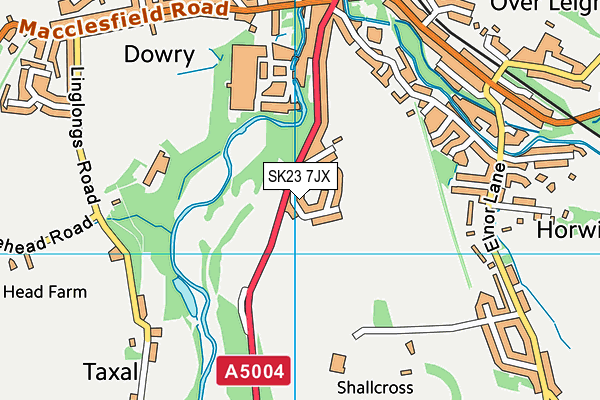 SK23 7JX map - OS VectorMap District (Ordnance Survey)