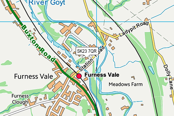 SK23 7QR map - OS VectorMap District (Ordnance Survey) SK23 7QR map - OS VectorMap District (Ordnance Survey)