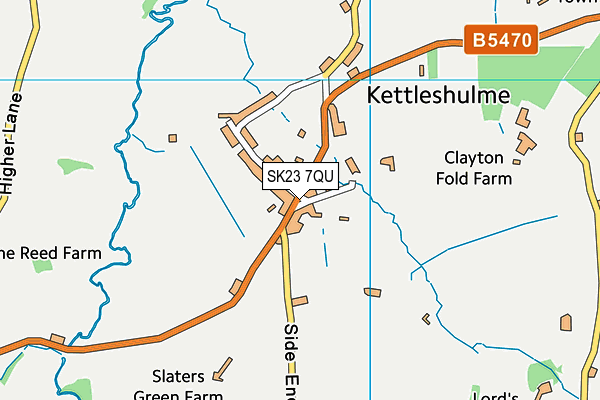 SK23 7QU map - OS VectorMap District (Ordnance Survey) SK23 7QU map - OS VectorMap District (Ordnance Survey)
