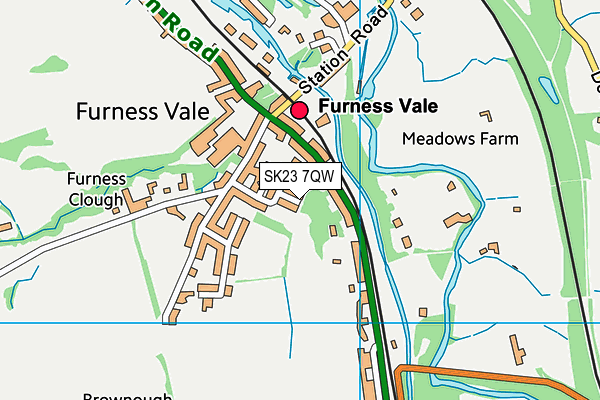 SK23 7QW map - OS VectorMap District (Ordnance Survey) SK23 7QW map - OS VectorMap District (Ordnance Survey)