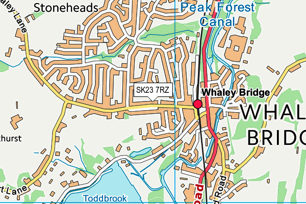 SK23 7RZ map - OS VectorMap District (Ordnance Survey)