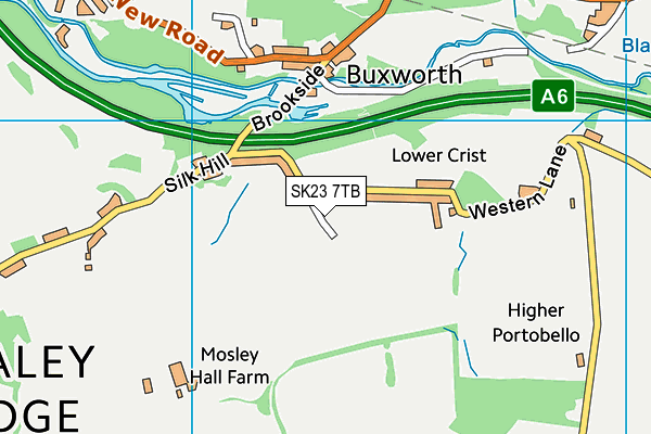 SK23 7TB map - OS VectorMap District (Ordnance Survey)