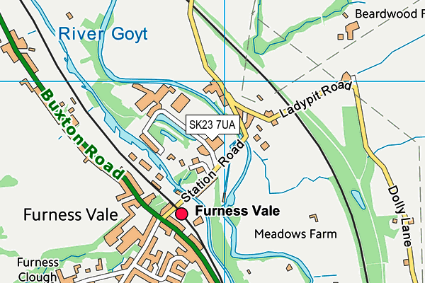 SK23 7UA map - OS VectorMap District (Ordnance Survey) SK23 7UA map - OS VectorMap District (Ordnance Survey)