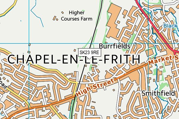 SK23 9RE map - OS VectorMap District (Ordnance Survey) SK23 9RE map - OS VectorMap District (Ordnance Survey)