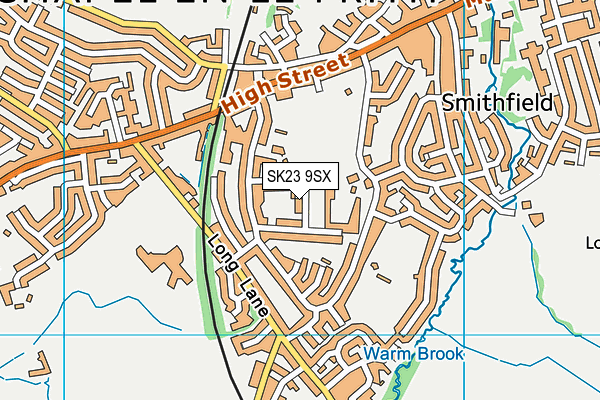 SK23 9SX map - OS VectorMap District (Ordnance Survey)