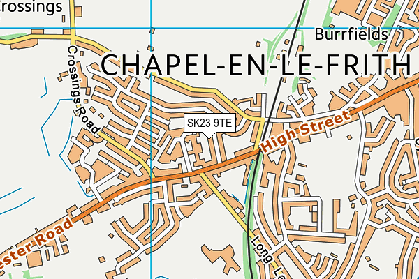 SK23 9TE map - OS VectorMap District (Ordnance Survey)