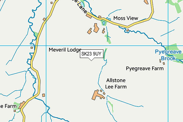SK23 9UY map - OS VectorMap District (Ordnance Survey)