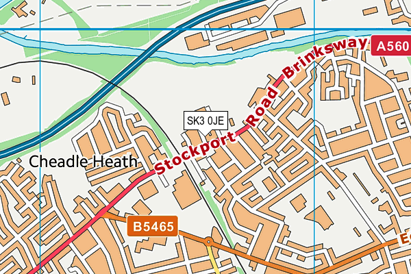 SK3 0JE map - OS VectorMap District (Ordnance Survey)