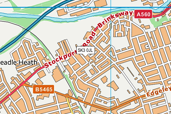 SK3 0JL map - OS VectorMap District (Ordnance Survey)
