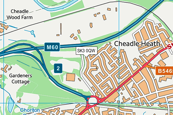 SK3 0QW map - OS VectorMap District (Ordnance Survey)