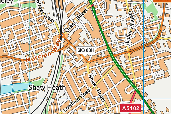 SK3 8BH map - OS VectorMap District (Ordnance Survey)