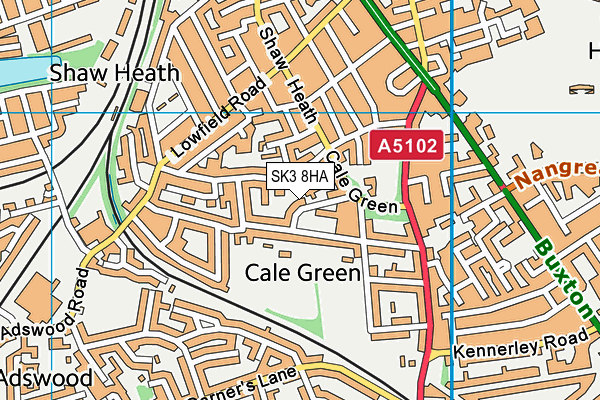 SK3 8HA map - OS VectorMap District (Ordnance Survey) SK3 8HA map - OS VectorMap District (Ordnance Survey)