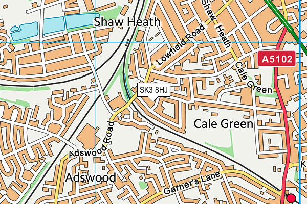 SK3 8HJ map - OS VectorMap District (Ordnance Survey) SK3 8HJ map - OS VectorMap District (Ordnance Survey)