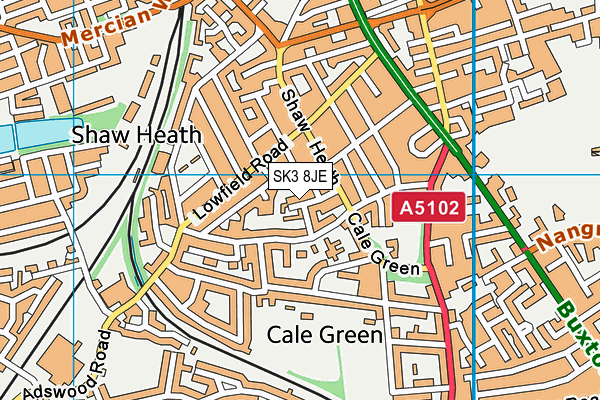 SK3 8JE map - OS VectorMap District (Ordnance Survey) SK3 8JE map - OS VectorMap District (Ordnance Survey)