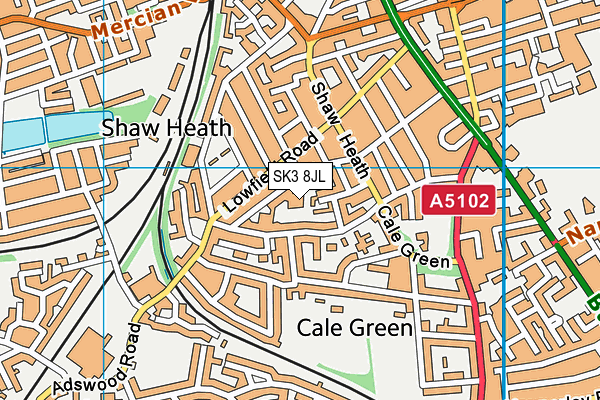 SK3 8JL map - OS VectorMap District (Ordnance Survey) SK3 8JL map - OS VectorMap District (Ordnance Survey)
