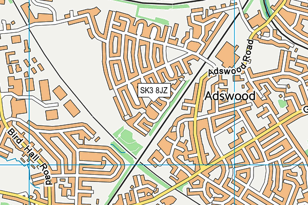 SK3 8JZ map - OS VectorMap District (Ordnance Survey)