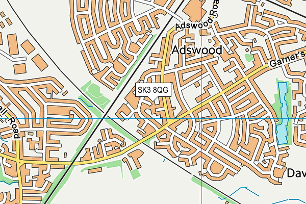 SK3 8QG map - OS VectorMap District (Ordnance Survey)